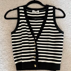 J.Crew Black and White Striped Top